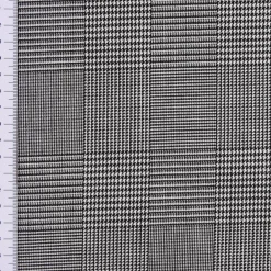 Bekleidungsstoff Hosenstoff Prince de Galles Karo schwarz weiß 1,40m Breite