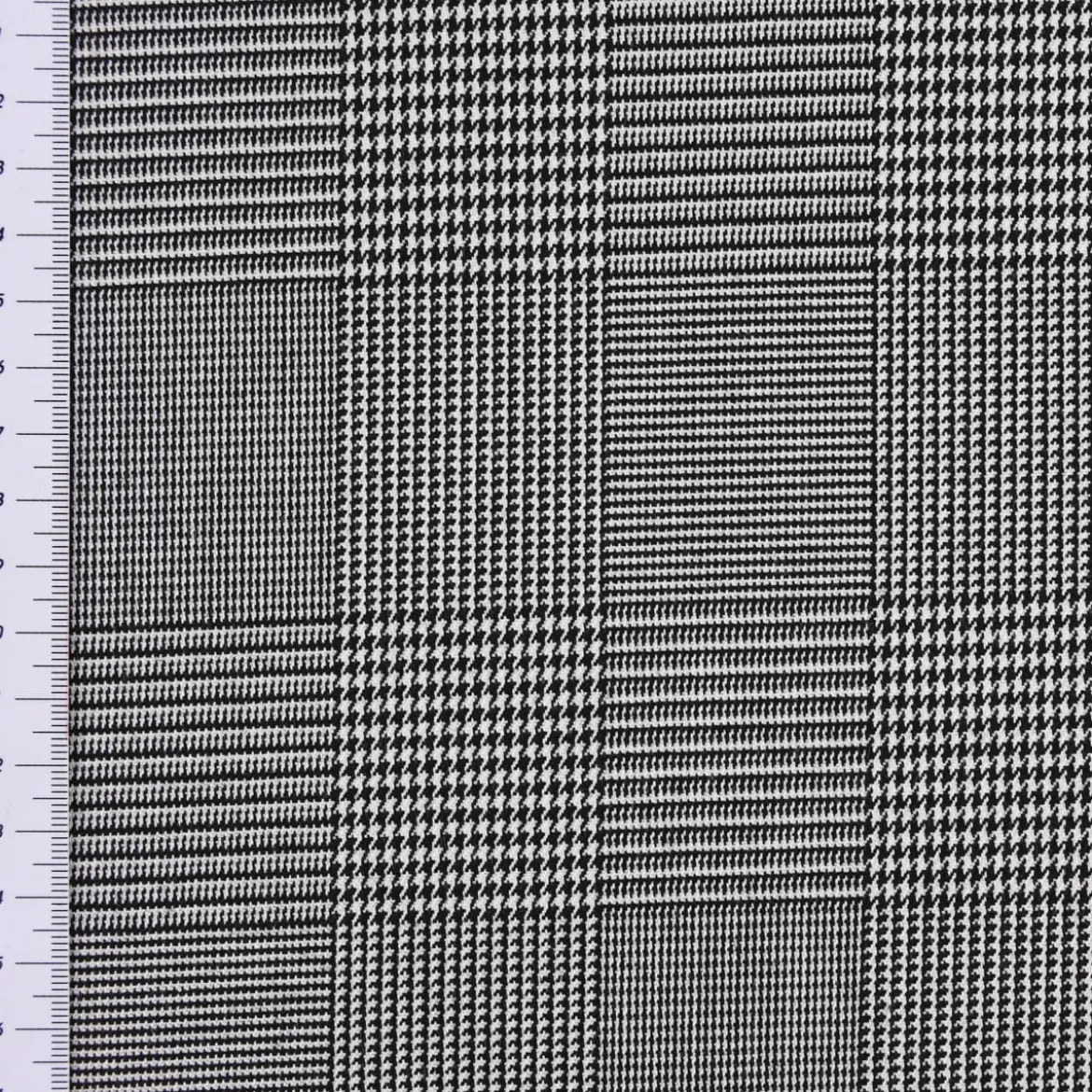 Bekleidungsstoff Hosenstoff Prince de Galles Karo schwarz weiß 1,40m Breite