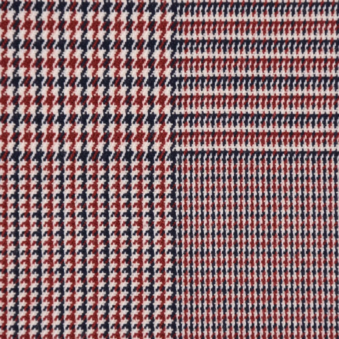 Bekleidungsstoff Hosenstoff Prince de Galles Karo rot blau 1,40m Breite
