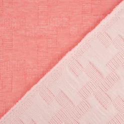 Bekleidungsstoff Jacquard Sweat Relief geometrisch pink meliert 1,55m Breite