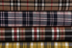 Bekleidungsstoff Karostoff Schottenkaro kariert braun weiß rot schwarz 1,45m Breite