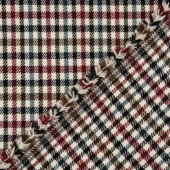 Bekleidungsstoff Karostoff Schottenkaro kariert klein creme petrol dunkelrot 1,45m Breite