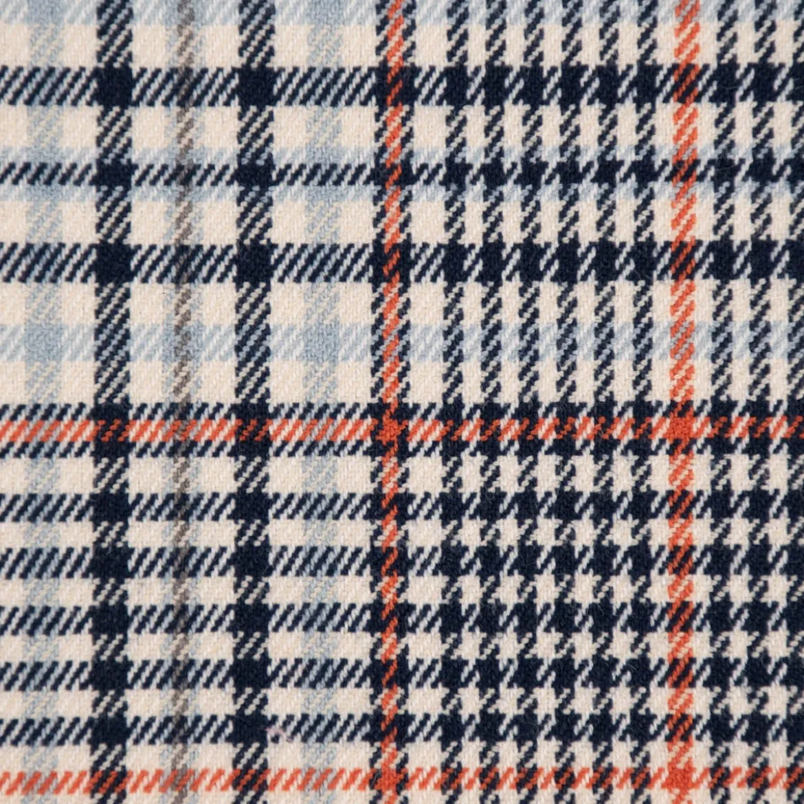 Bekleidungsstoff Karostoff Schottenkaro kariert klein creme blau rot 1,45m Breite