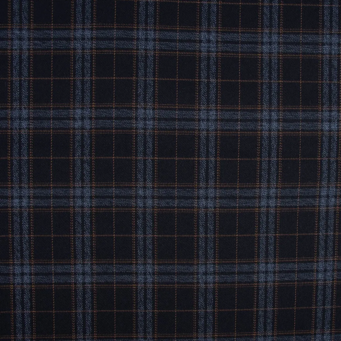 Bekleidungsstoff Karostoff Schottenkaro kariert dunkelblau blau braun 1,45m Breite