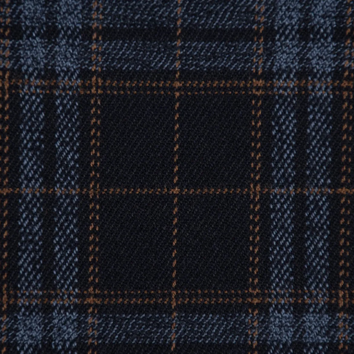 Bekleidungsstoff Karostoff Schottenkaro kariert dunkelblau blau braun 1,45m Breite