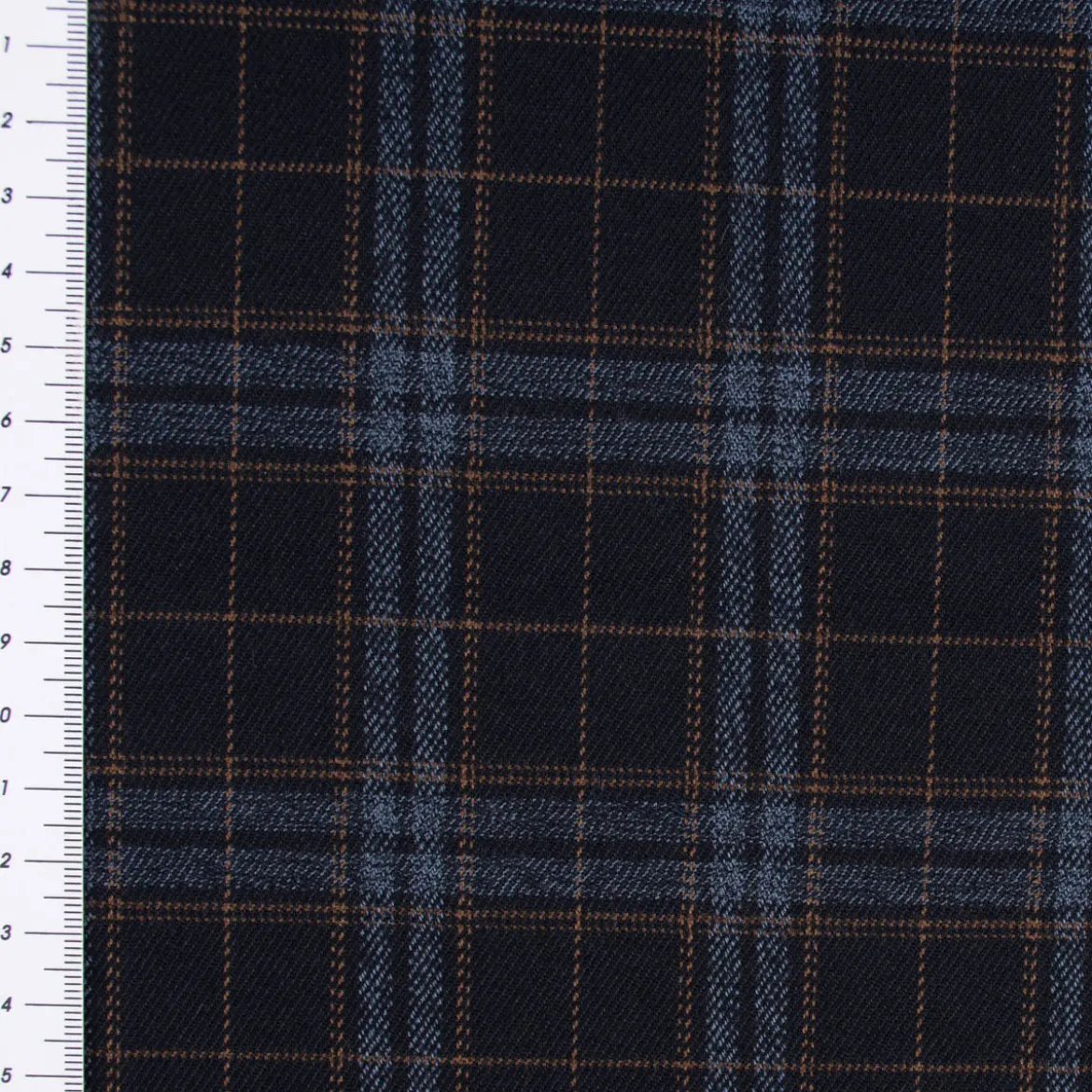 Bekleidungsstoff Karostoff Schottenkaro kariert dunkelblau blau braun 1,45m Breite