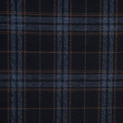 Bekleidungsstoff Karostoff Schottenkaro kariert dunkelblau blau braun 1,45m Breite