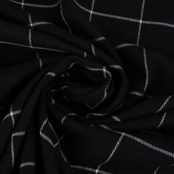 Bekleidungsstoff Karostoff Gitter Vierecke schwarz weiß 1,45m Breite