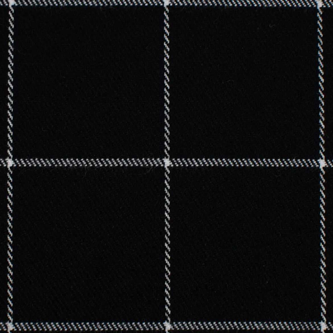 Bekleidungsstoff Karostoff Gitter Vierecke schwarz weiß 1,45m Breite