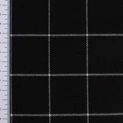 Bekleidungsstoff Karostoff Gitter Vierecke schwarz weiß 1,45m Breite
