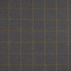 Bekleidungsstoff Karostoff Gitter Vierecke grau ockergelb 1,45m Breite