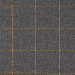 Bekleidungsstoff Karostoff Gitter Vierecke grau ockergelb 1,45m Breite
