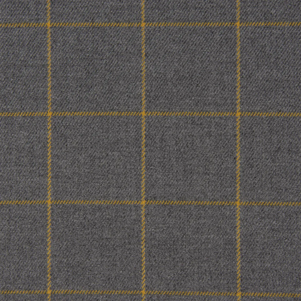 Bekleidungsstoff Karostoff Gitter Vierecke grau ockergelb 1,45m Breite