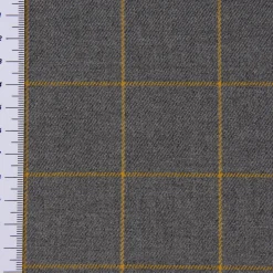 Bekleidungsstoff Karostoff Gitter Vierecke grau ockergelb 1,45m Breite