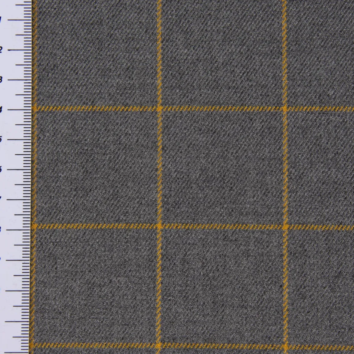 Bekleidungsstoff Karostoff Gitter Vierecke grau ockergelb 1,45m Breite