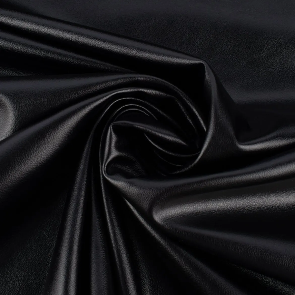 Bekleidungsstoff Kunstleder Lederimitat einfarbig schwarz 1,4m Breite