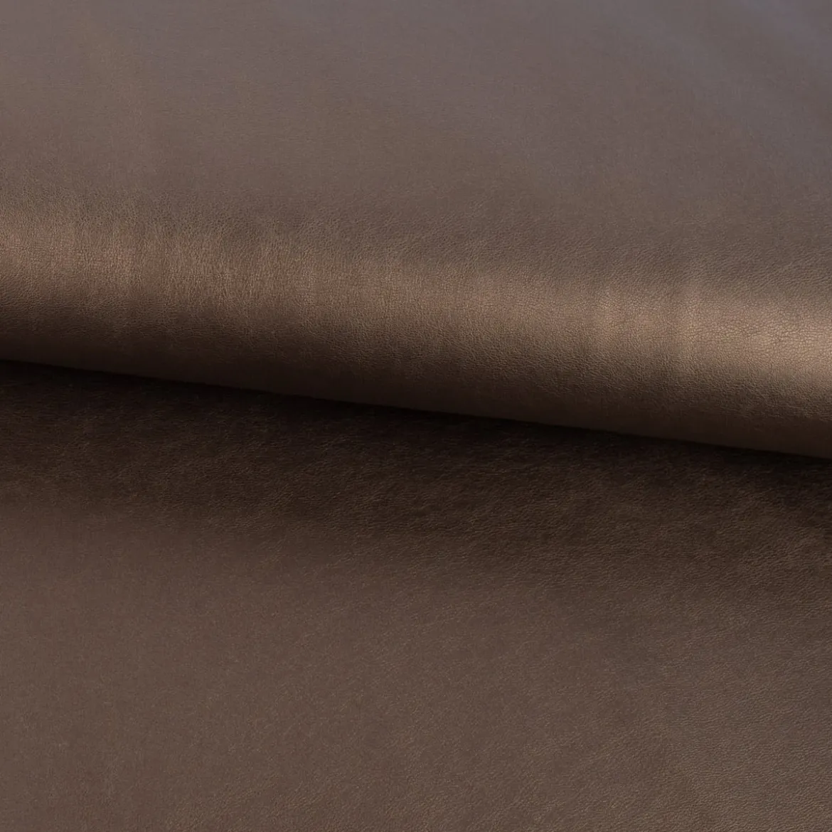 Bekleidungsstoff Kunstleder Lederimitat einfarbig braun metallic 1,4m Breite