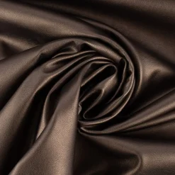 Bekleidungsstoff Kunstleder Lederimitat einfarbig braun metallic 1,4m Breite