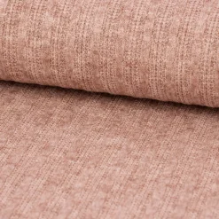 Bekleidungsstoff leichter Viskose Strickstoff fein gerippt braun meliert 1,45m Breite