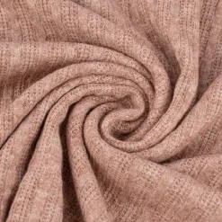 Bekleidungsstoff leichter Viskose Strickstoff fein gerippt braun meliert 1,45m Breite