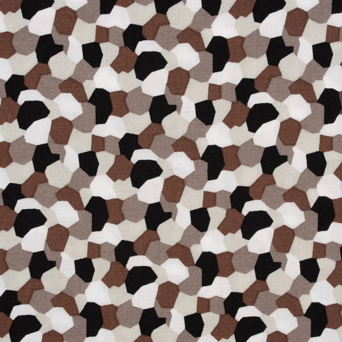 Bekleidungsstoff leichte Viskose grafische Punkte Kreise braun beige sand 1,40m Breite