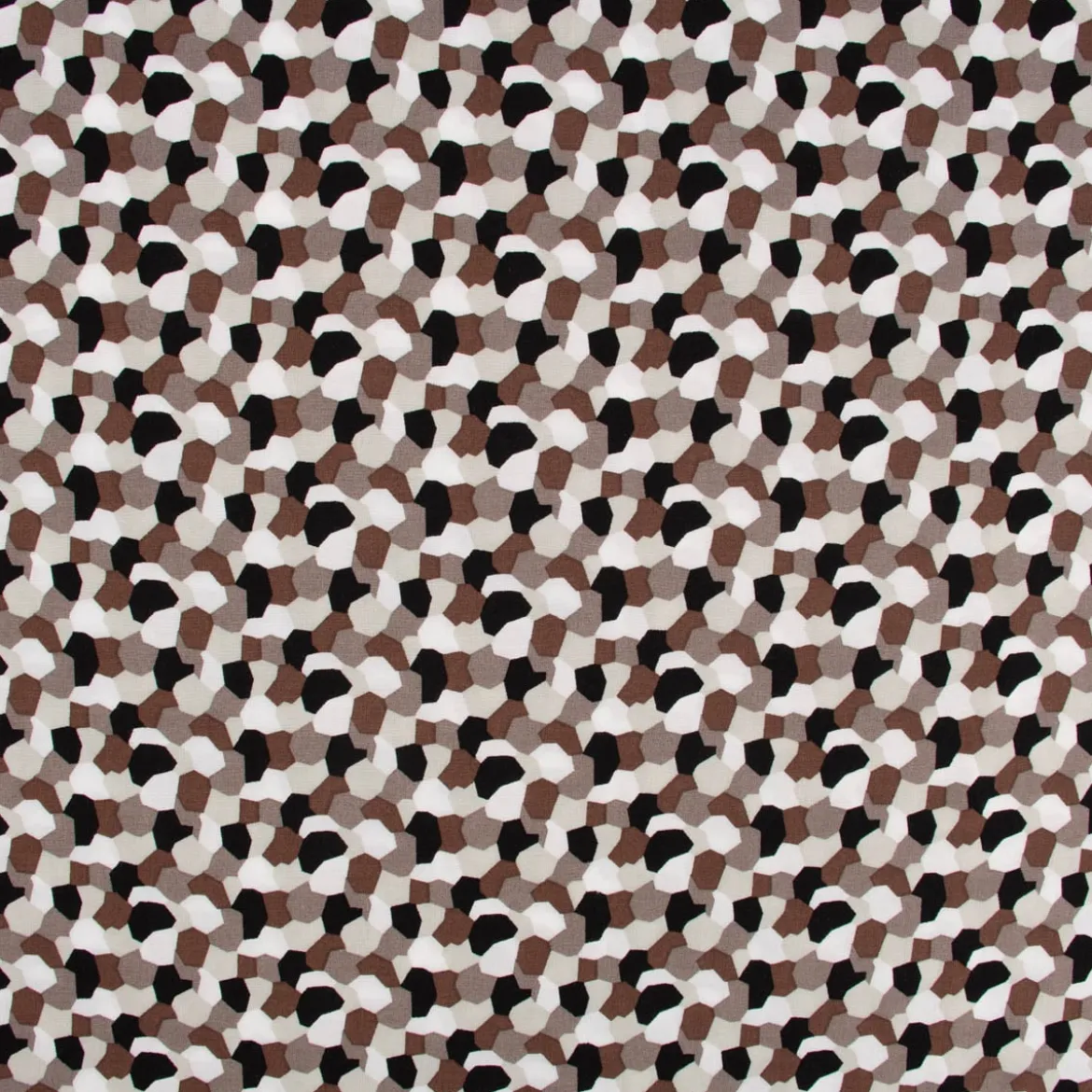 Bekleidungsstoff leichte Viskose grafische Punkte Kreise braun beige sand 1,40m Breite