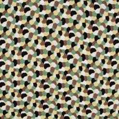Bekleidungsstoff leichte Viskose grafische Punkte Kreise grün gelb braun 1,40m Breite