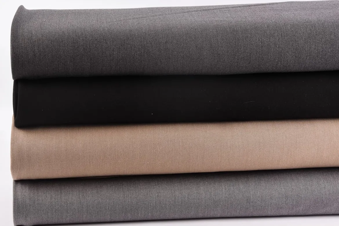 Bekleidungsstoff mit Viskose Barbados uni grau meliert 1,40m Breite