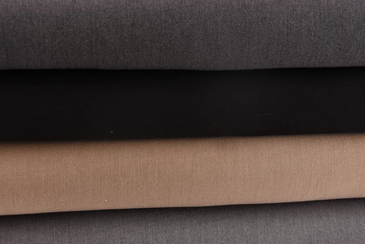 Bekleidungsstoff mit Viskose Barbados uni grau meliert 1,40m Breite