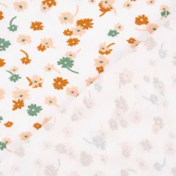 Bekleidungsstoff Modal Baumwolle Jersey Blumen Blüten weiß rosa cognac 1,50m Breite