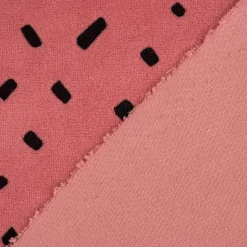 Bekleidungsstoff Nicky Tupfen Punkte dunkel altrosa schwarz 1,55m Breite