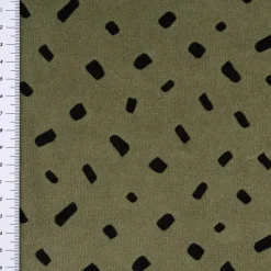 Bekleidungsstoff Nicky Tupfen Punkte altgrün schwarz 1,55m Breite