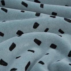 Bekleidungsstoff Nicky Tupfen Punkte jeansblau schwarz 1,55m Breite