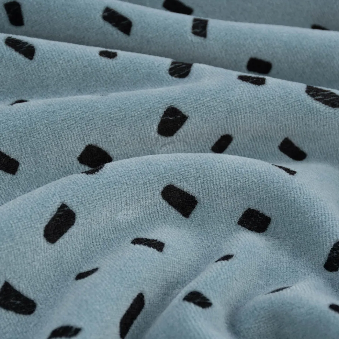 Bekleidungsstoff Nicky Tupfen Punkte jeansblau schwarz 1,55m Breite