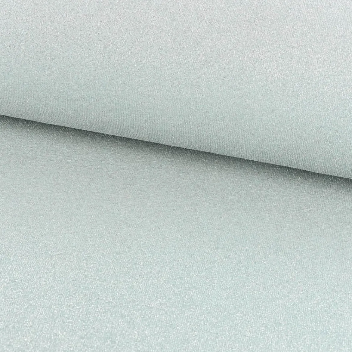 Bekleidungsstoff Polyester Glitzer mint silberfarbig 1,60m Breite