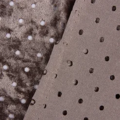 Bekleidungsstoff Samtstoff Stretchsamt Punch Lochmuster einfarbig taupe 1,45m Breite