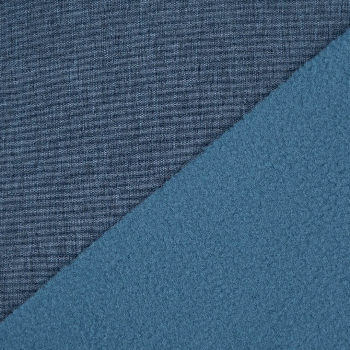 Bekleidungsstoff Softshell Fleece einfarbig jeansblau meliert 1,45m Breite