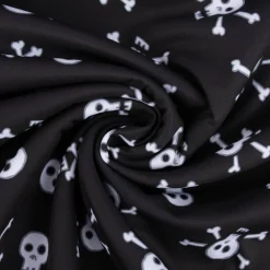 Bekleidungsstoff Softshell Fleece Totenköpfe schwarz weiß grau 1,50m Breite