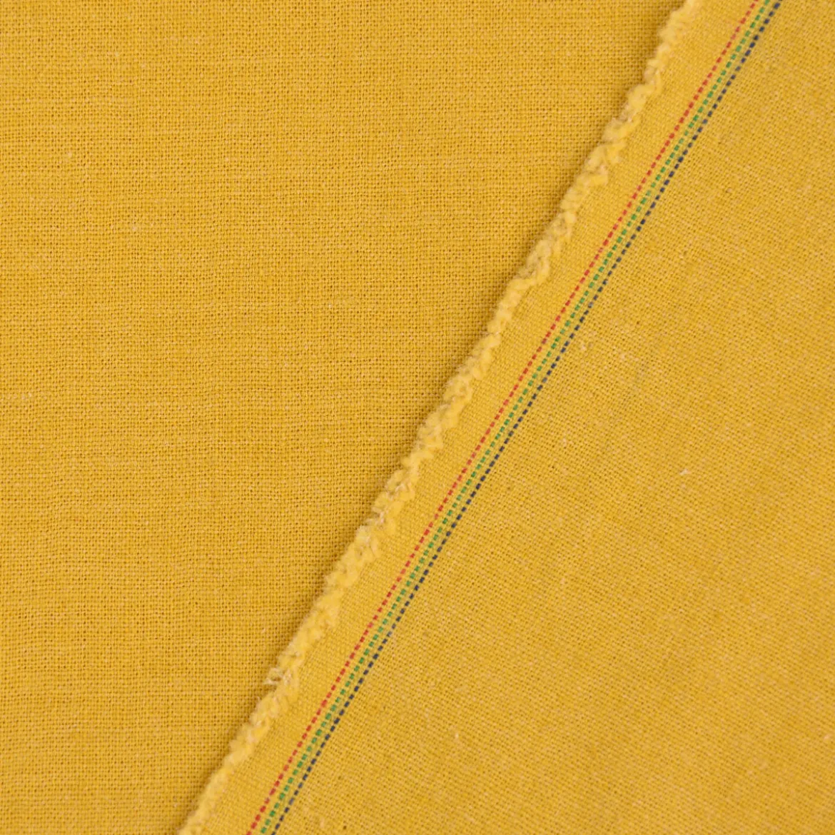 Bekleidungsstoff Sorona Leinen Stretch einfarbig ocker gelb 1,34m Breite