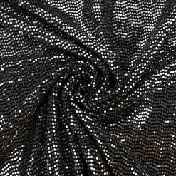 Bekleidungsstoff Stretch Lurex Pailletten Glitzer schwarz silberfarbig 1,45m Breite