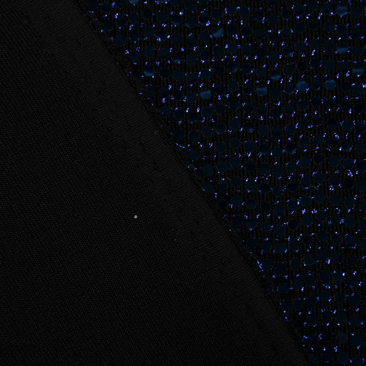 Bekleidungsstoff Stretch Lurex Pailletten Glitzer schwarz blau 1,45m Breite