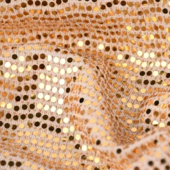 Bekleidungsstoff Stretch Lurex Pailletten Glitzer weiß goldfarbig 1,45m Breite