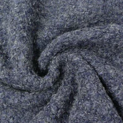 Bekleidungsstoff Strickstoff Bouclé Bouclette einfarbig dunkelblau 1,4m Breite