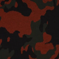 Bekleidungsstoff Strickstoff Camouflage schwarz grün rostrot 1,5m Breite