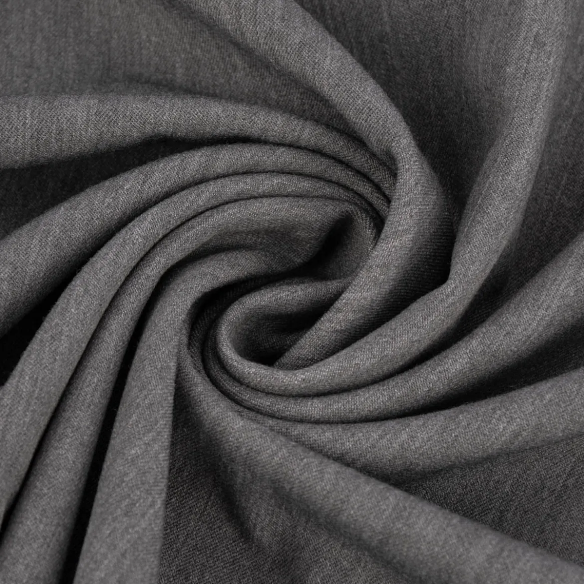 Bekleidungsstoff Twill Köper Gabardine Wool Touch extra weich einfarbig mittelgrau 1,45m Breite