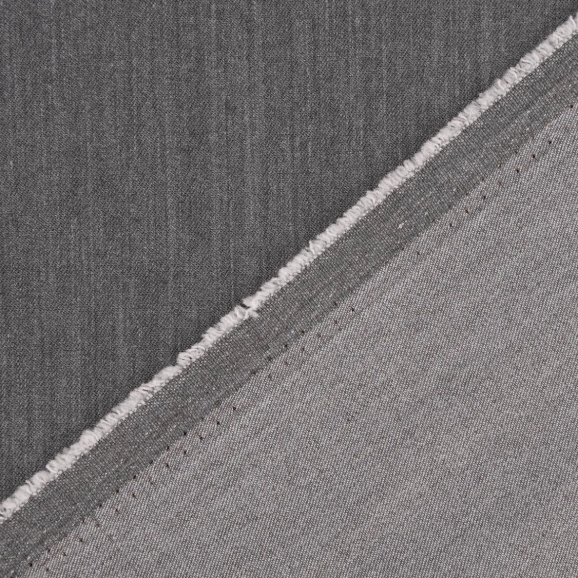 Bekleidungsstoff Twill Köper Gabardine Wool Touch extra weich einfarbig mittelgrau 1,45m Breite