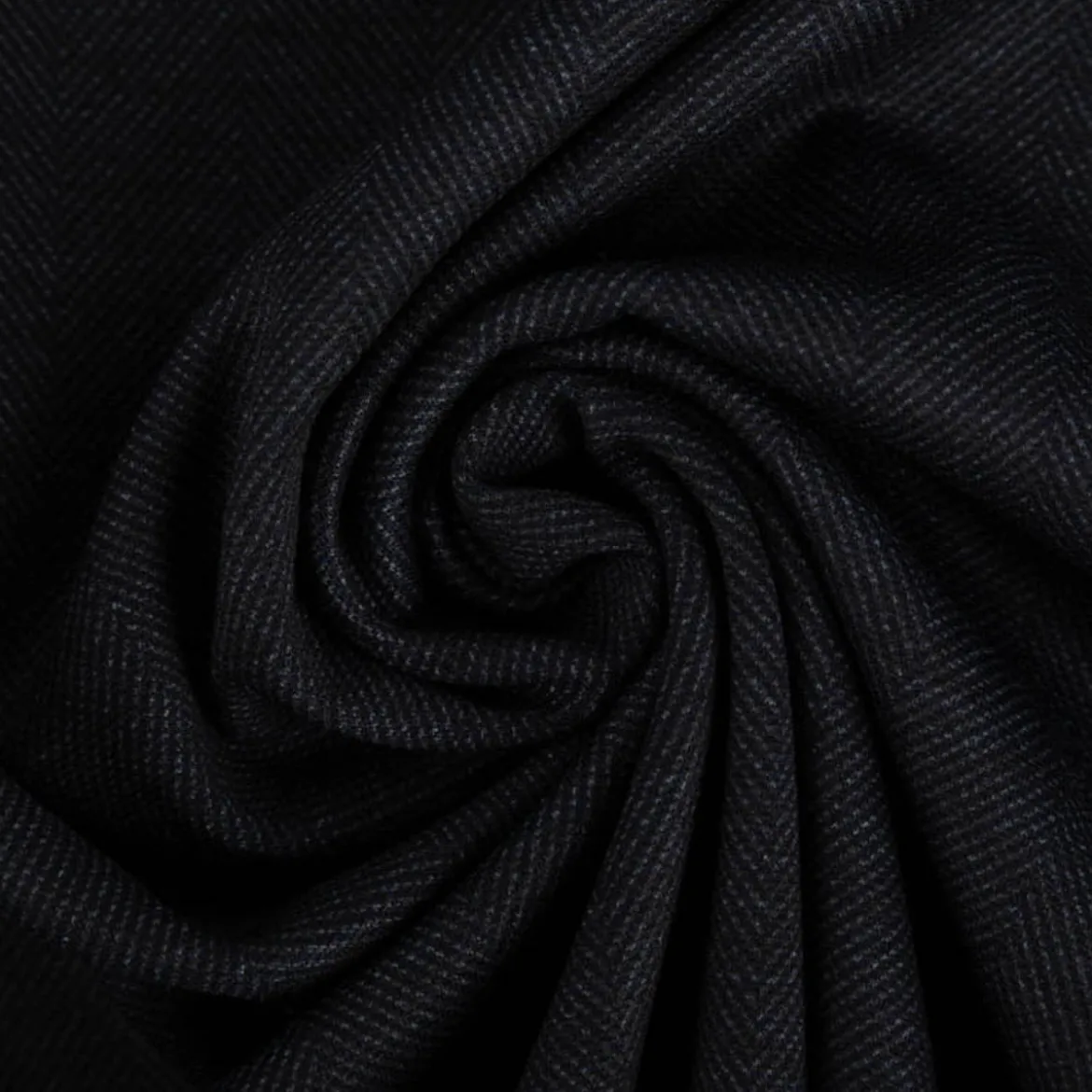 Bekleidungsstoff Vicenza dehnbar Herringbone dunkelblau 1,48m Breite