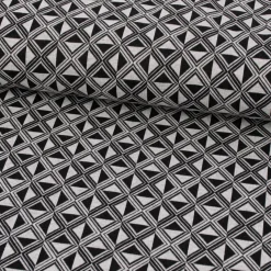 Bekleidungsstoff Viskose Jacquard Dreiecke Rauten hellgrau schwarz 1,45m Breite