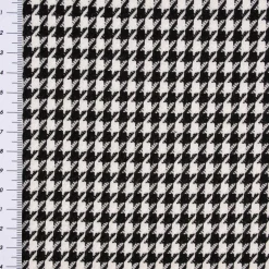 Bekleidungsstoff Viskose Pied de Poule Hahnentritt klein weiß schwarz 1,45m Breite