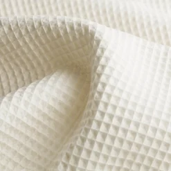 Bekleidungsstoff Waffelpique Baumwolle uni creme 1,50m Breite